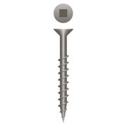 NEWPORT FASTENERS Wood Screw, #8, 1-1/4 in, Plain Case Hardened Steel Flat Head Square Drive, 6500 PK 248615-6500